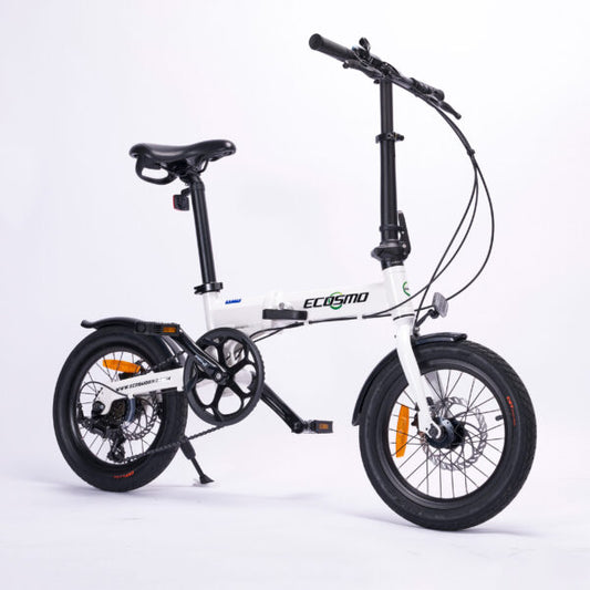Ecosmo 16 inch Alloy Foldable City Bike – White 16AF02W
