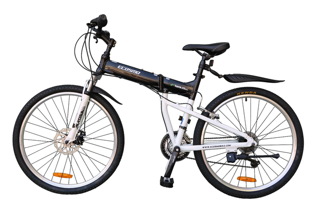 Ecosmo 26″ Alloy Folding Mountain Bike – Black/White -26AF18BL