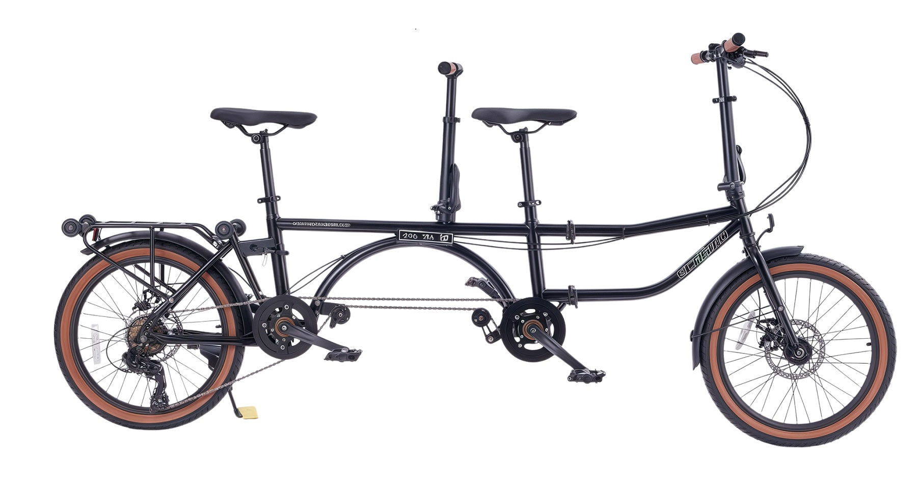 Ecosmo 20" Wheel New 4-Way Folding Steel Tandem Bicycle Bike 7 Speeds- 20TF02