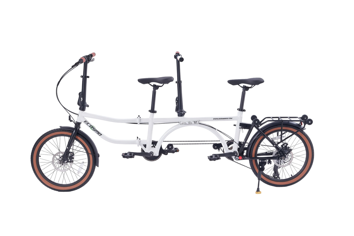 Ecosmo 20" Wheel New 4-Way Folding Steel Tandem Bicycle Bike 7 Speeds- 20TF02