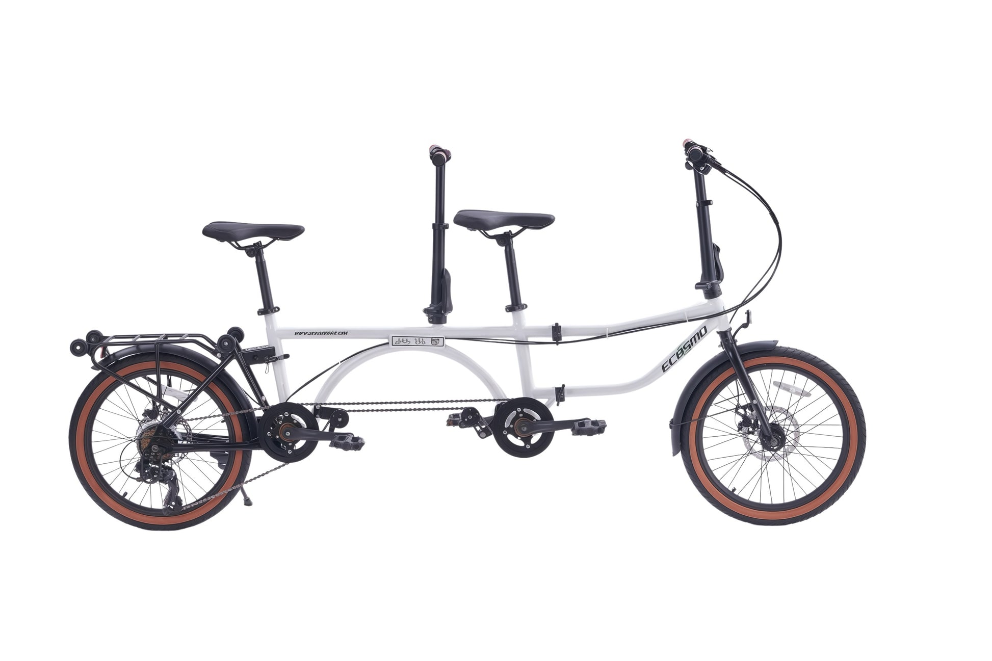 Ecosmo 20" Wheel New 4-Way Folding Steel Tandem Bicycle Bike 7 Speeds- 20TF02