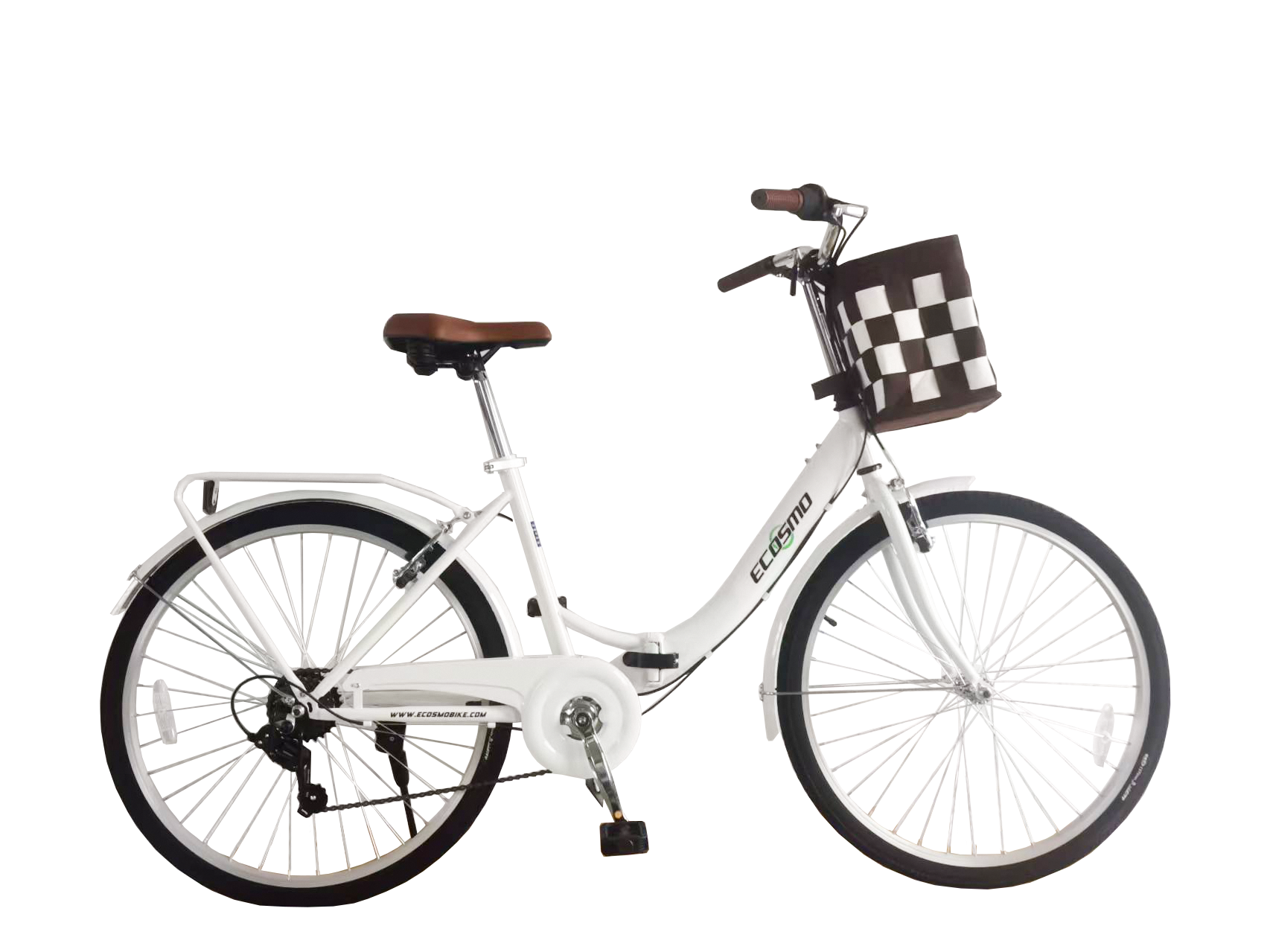 Ecosmo Folding Ladies Bike with Basket – Stylish Practical