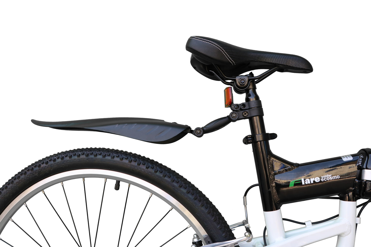 Ecosmo 26″ Alloy Folding Mountain Bike – Black/White, Clearance Bargain Deals -26AF18BL