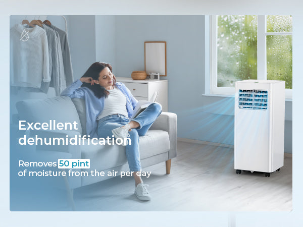 Portable Air Conditioner 9000 BTU,3-In-1 Cooling AC with Dehumidifier, Fan, Sleep modes-AC9k
