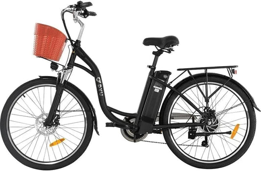 Ebike Electric Bicycle 26″ Ladies Shopper Bike, Dual Disc brakes, Front suspension, Front basket, Brand New, £300 off-C6BL