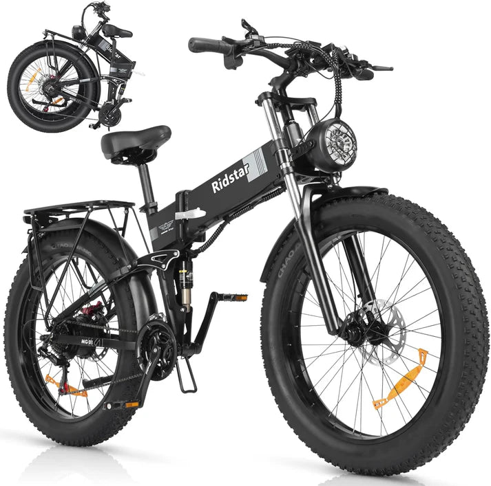 26" Folding Ebike 48V 20Ah 26x 4" Fat Tyre Electric Off Road MTB Bike, 21 SP SHIMANO -H26R