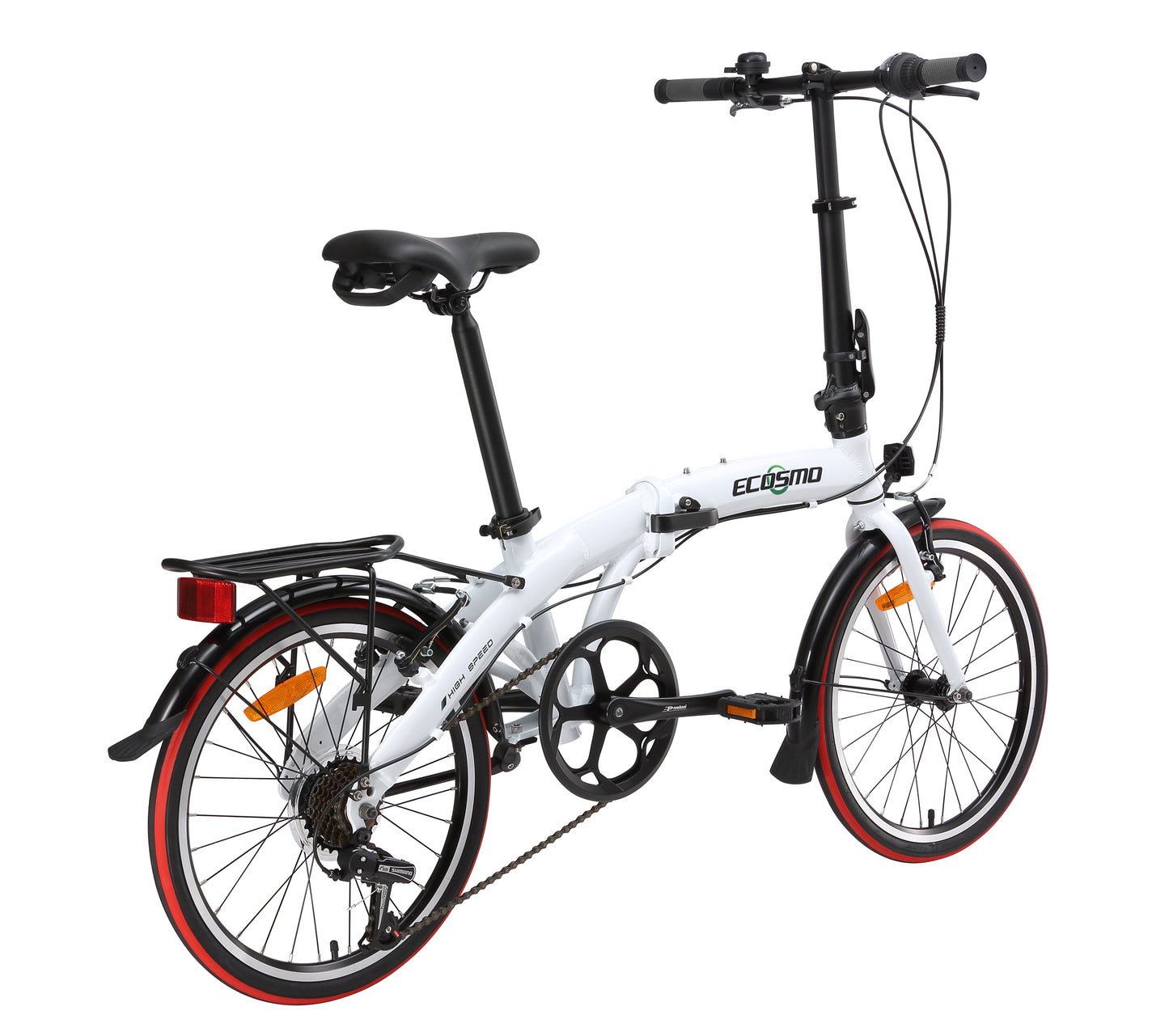 Ecosmo 20 Inch Alloy Folding City Bicycle – White 20AF09W