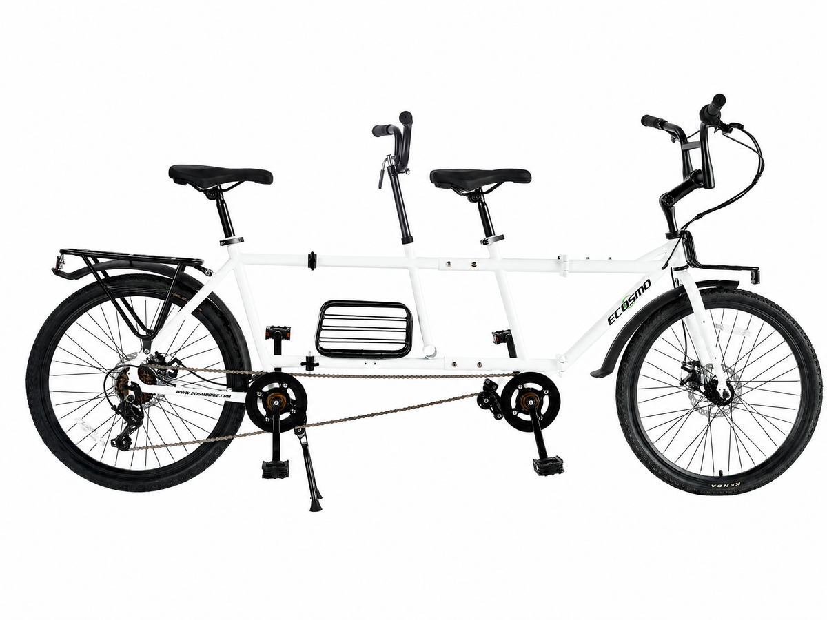 Ecosmo 24" Wheel New 3-Way Folding Steel Tandem Bicycle Bike 7 Speeds - 24TF03