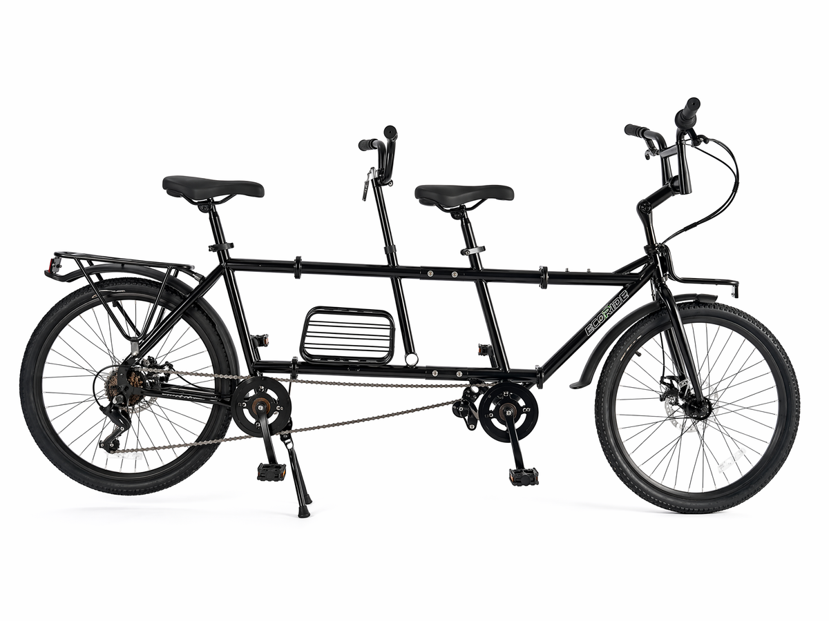 Ecosmo 24" Wheel New 3-Way Folding Steel Tandem Bicycle Bike 7 Speeds - 24TF03