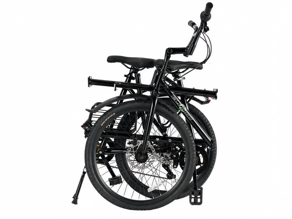 Ecosmo 24" Wheel New 3-Way Folding Steel Tandem Bicycle Bike 7 Speeds - 24TF03