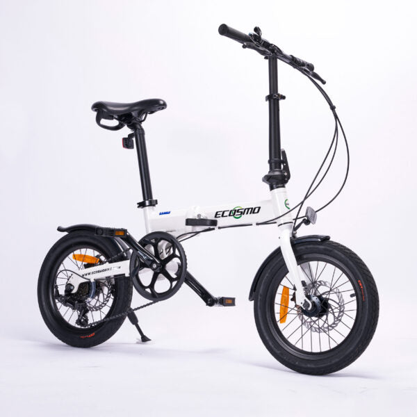 Ecosmo 16 inch Alloy Foldable Bike – White