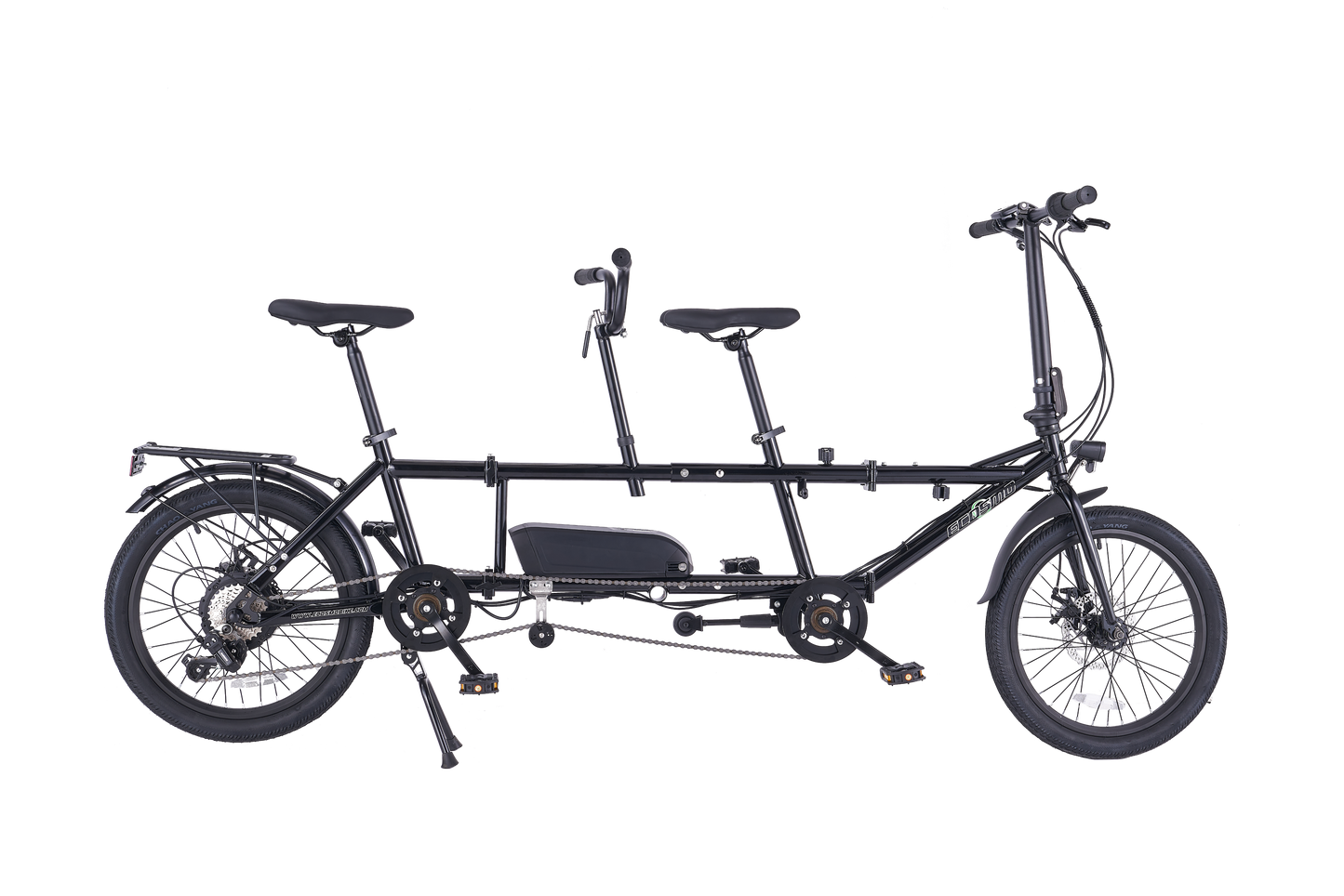 20"  ECOSMO Ebike Electric 3-Way Folding Tandem bike, 250W Rear Torque motor,36V 13AH Battery,DISC,-E20TF01BL