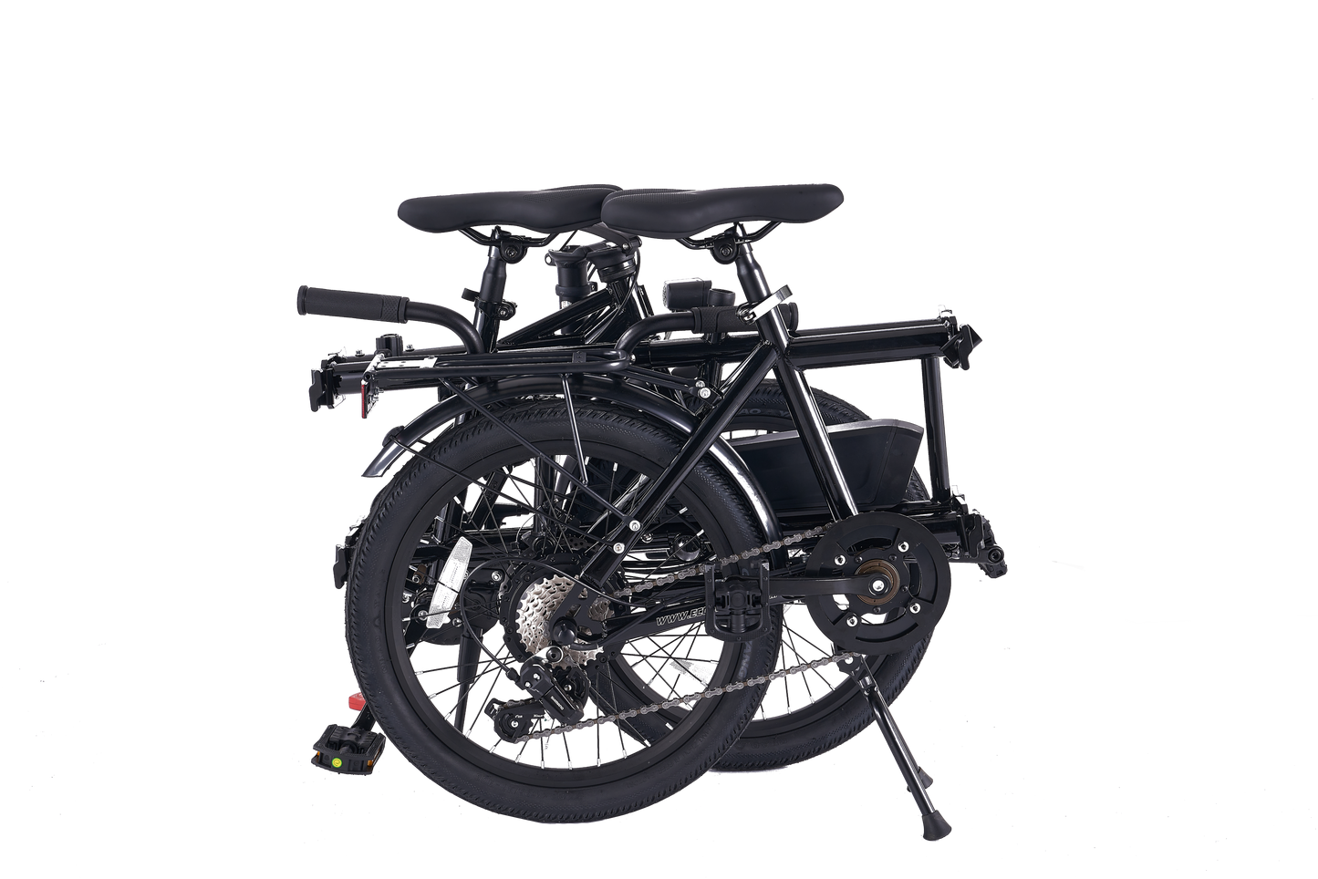 20"  ECOSMO Ebike Electric 3-Way Folding Tandem bike, 250W Rear Torque motor,36V 13AH Battery,DISC,-E20TF01BL