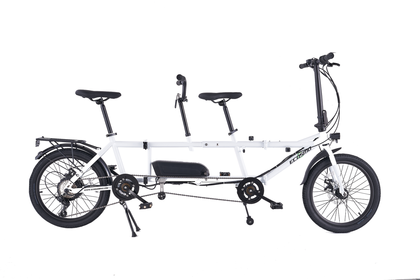 20" ECOSMO Electric 3-Way Folding E Tandem bike,250W Rear Torque,36V 13AH,DISC, Small Fold up size- E20TF01W