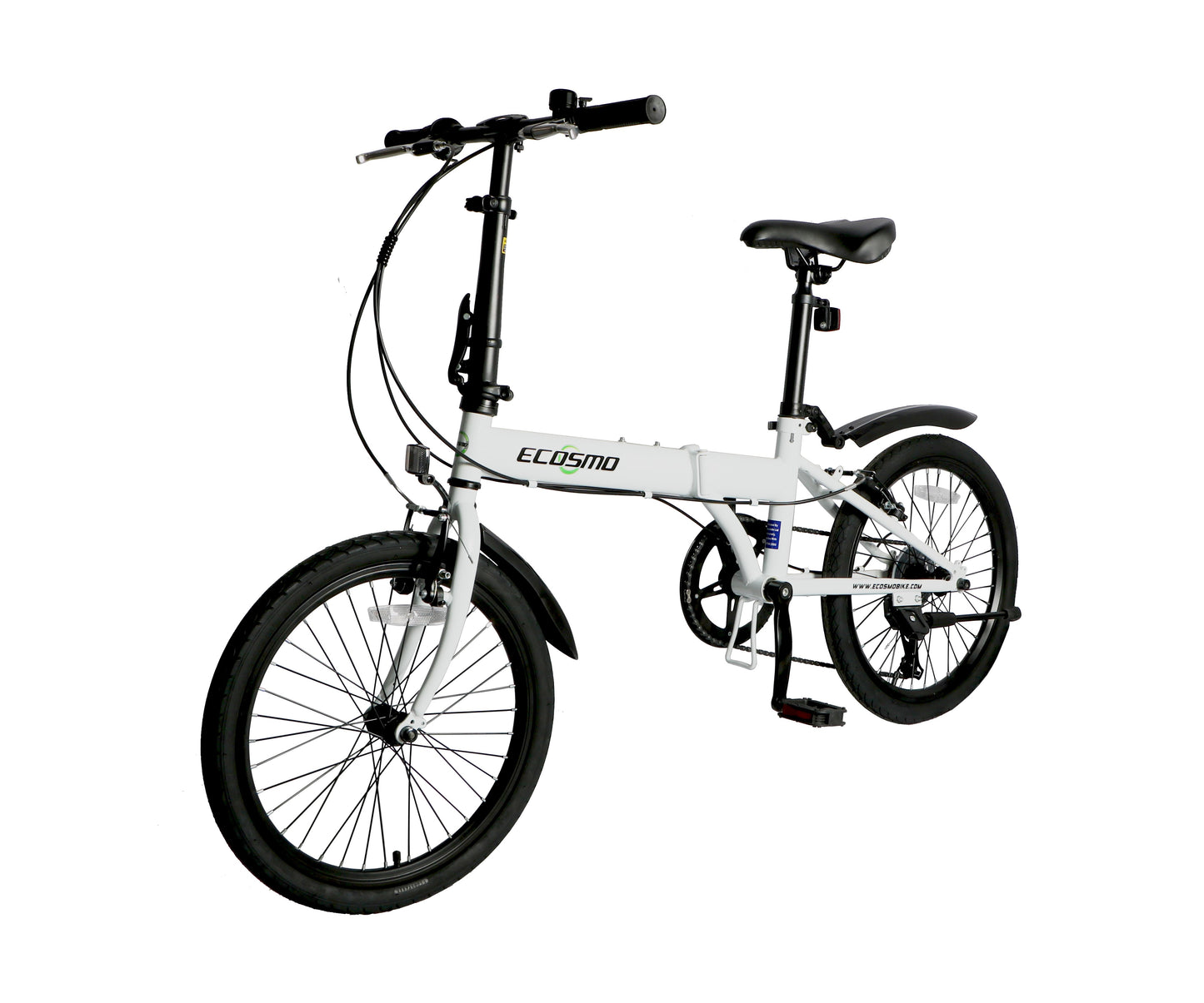 Ecosmo Commuter Folding Bike in white ,7 SP Shimano - 20F03W