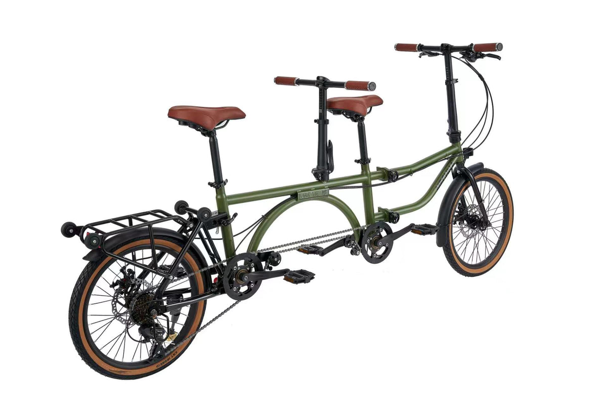 Ecosmo 20" Wheel New 4-Way Folding Steel Tandem Bicycle Bike 7 Speeds,Full Disc- 20TF02