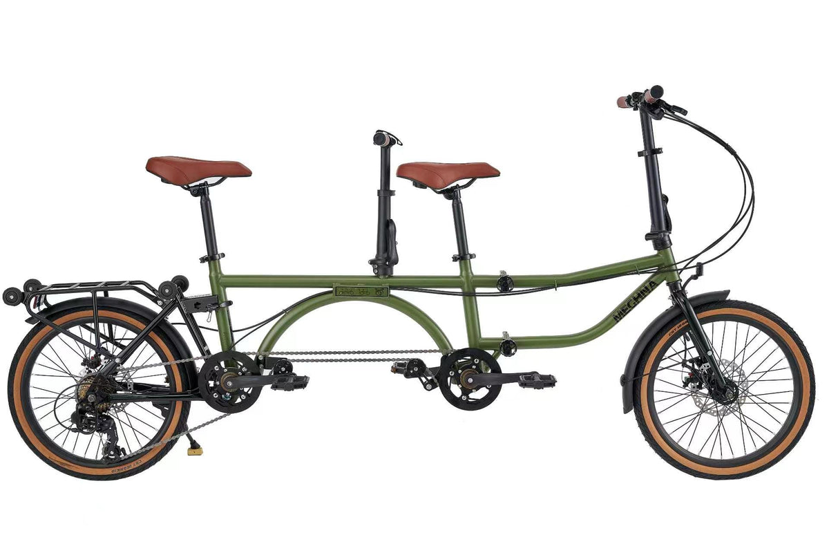Ecosmo 20" Wheel New 4-Way Folding Steel Tandem Bicycle Bike 7 Speeds,Full Disc- 20TF02
