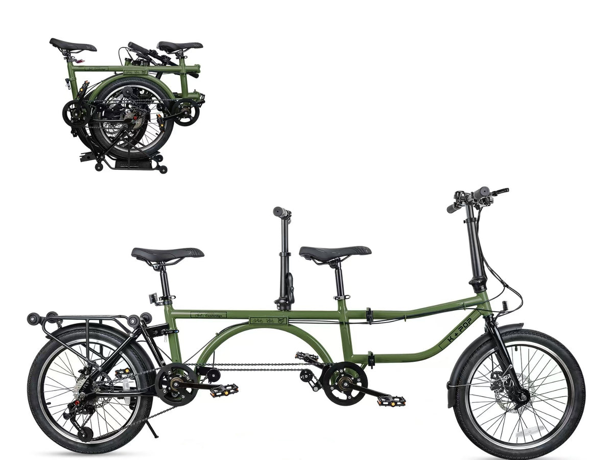 Ecosmo 20" Wheel New 4-Way Folding Steel Tandem Bicycle Bike