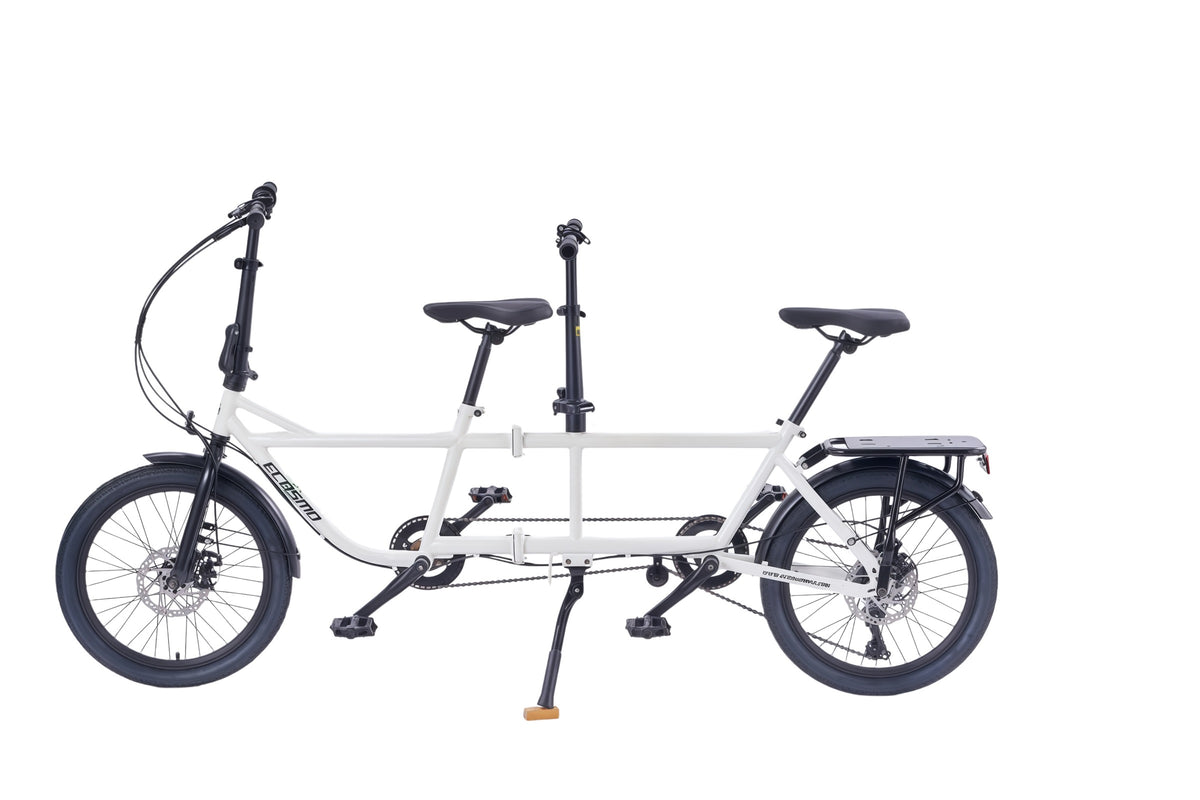 Fold-Up Tandem Bike White – Compact & Stylish Ride