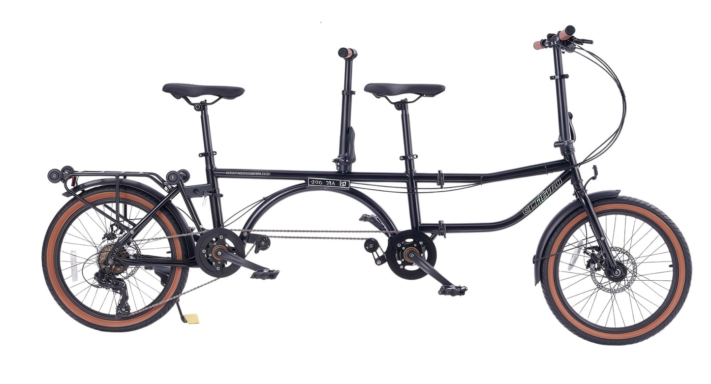 Ecosmo 20" Wheel New 4-Way Folding Steel Tandem Bicycle Bike 7 Speeds- 20TF02