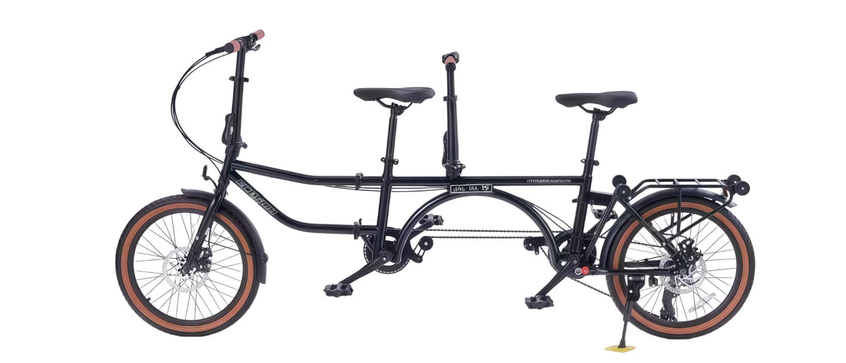 Ecosmo 20" Wheel New 4-Way Folding Steel Tandem Bicycle Bike