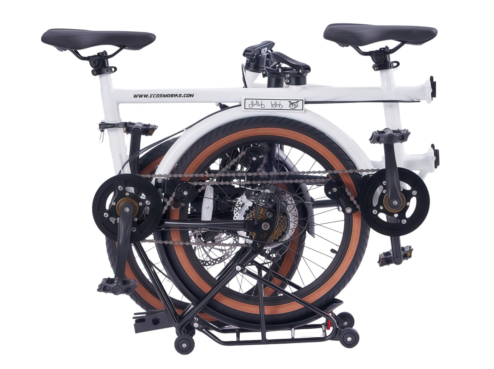 Ecosmo 20" Wheel New 4-Way Folding Steel Tandem Bicycle Bike 7 Speeds- 20TF02