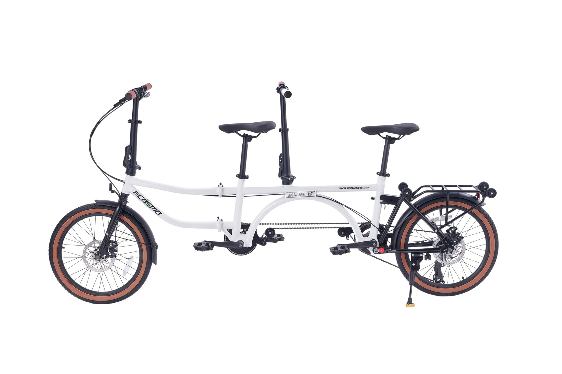 Ecosmo 20" Wheel New 4-Way Folding Steel Tandem Bicycle Bike 7 Speeds- 20TF02