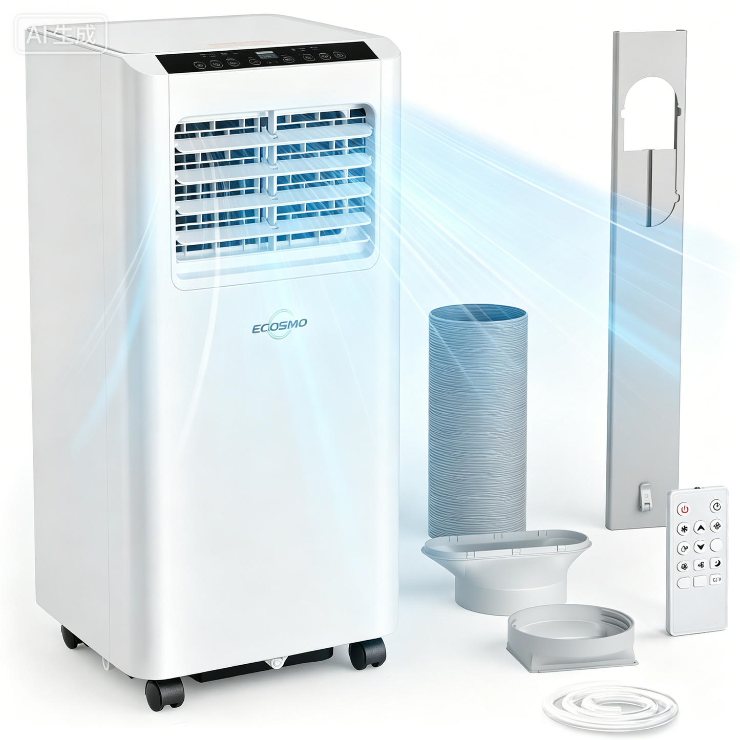 Portable Air Conditioner 9000 BTU,4-In-1 Cooling AC with Dehumidifier, Fan, Sleep modes-AC9k