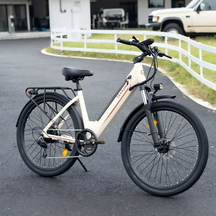 White electric bicycle