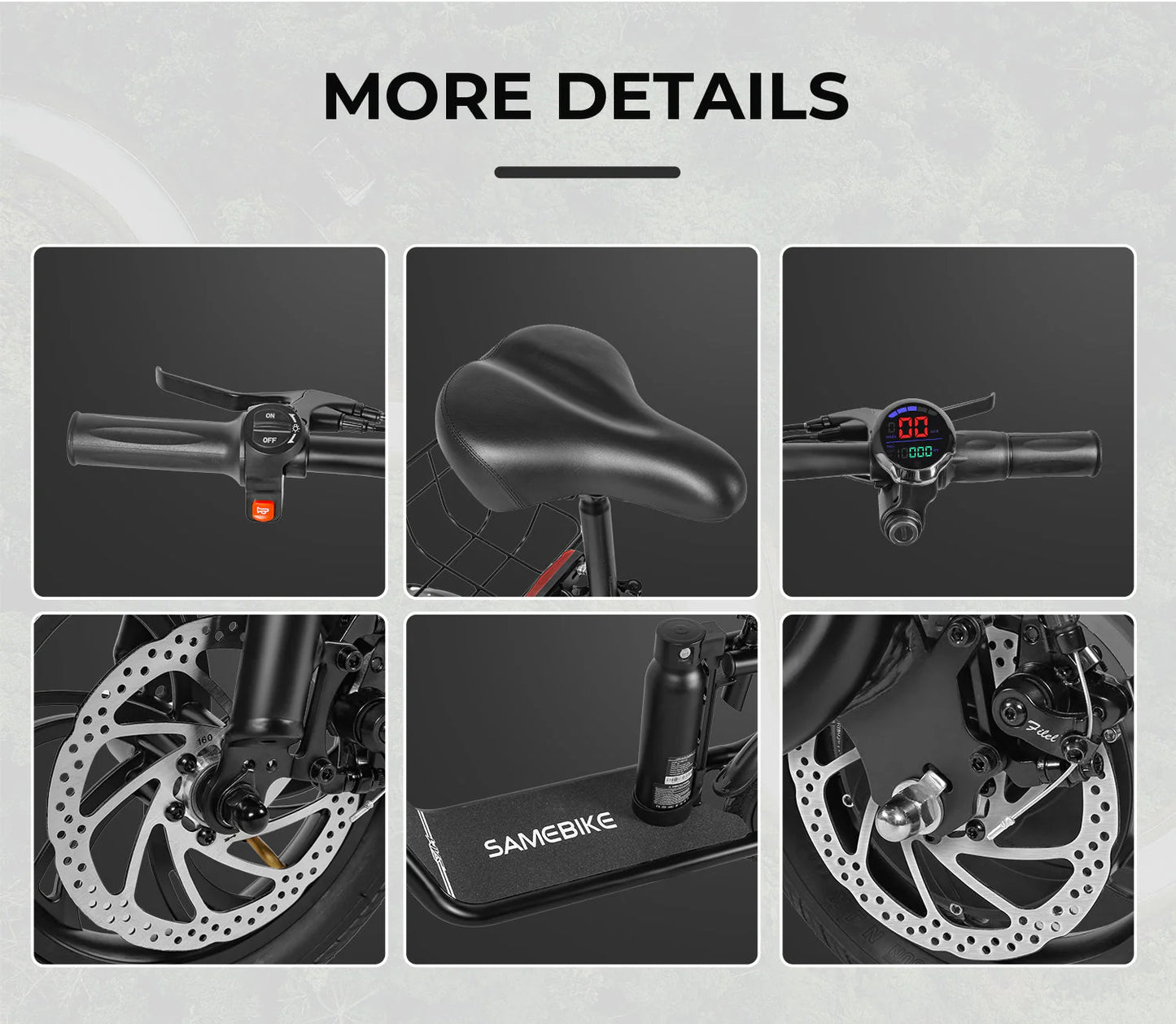 Samebike - 12" Electric Scooter with  Dual Disc Commuter E Scooter