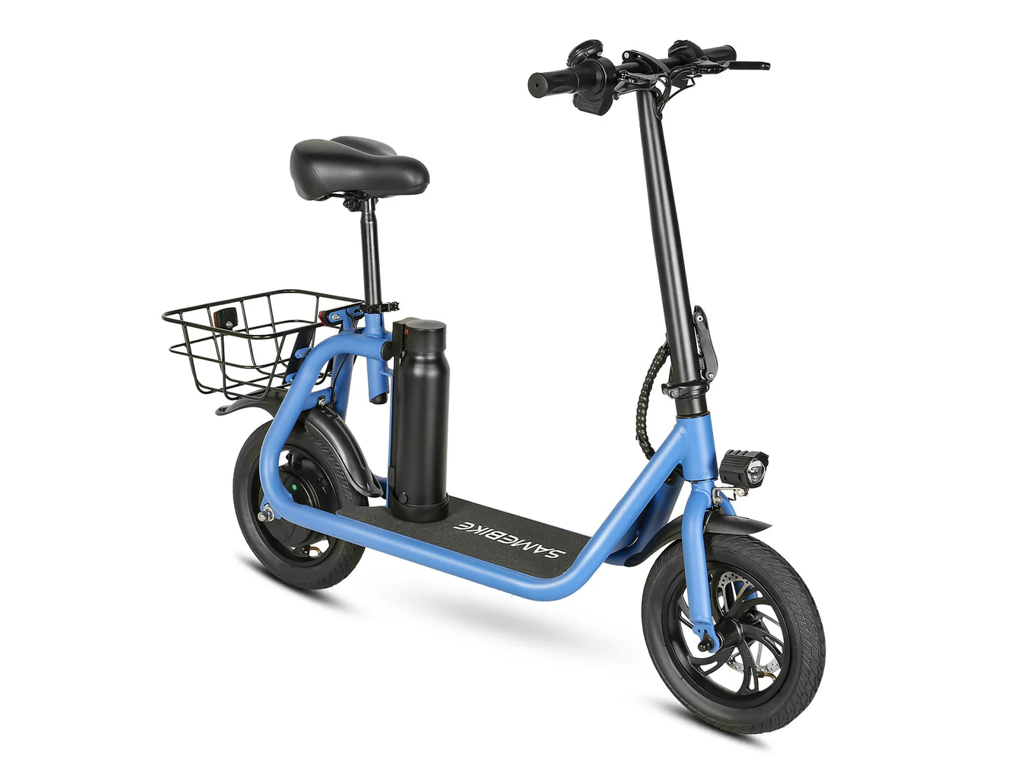 Samebike 12" Electric Scooter with Seat Adult 350W motor,36V 7.8AH Dual Disc Commuter E Scooter