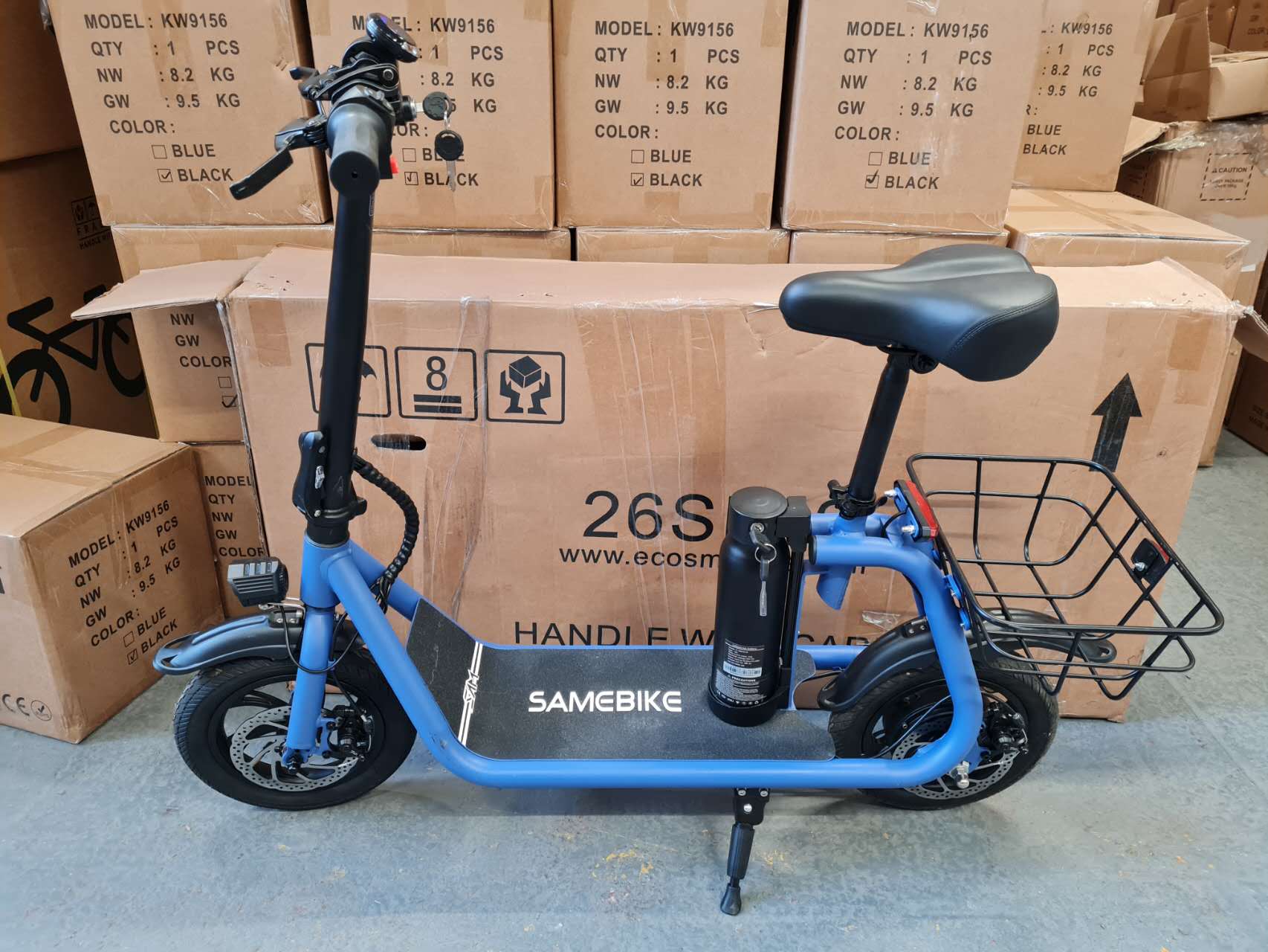 12" Electric Scooter with Seat Adult 350W motor,36V 7.8AH Dual Disc Commuter E Scooter Samebike