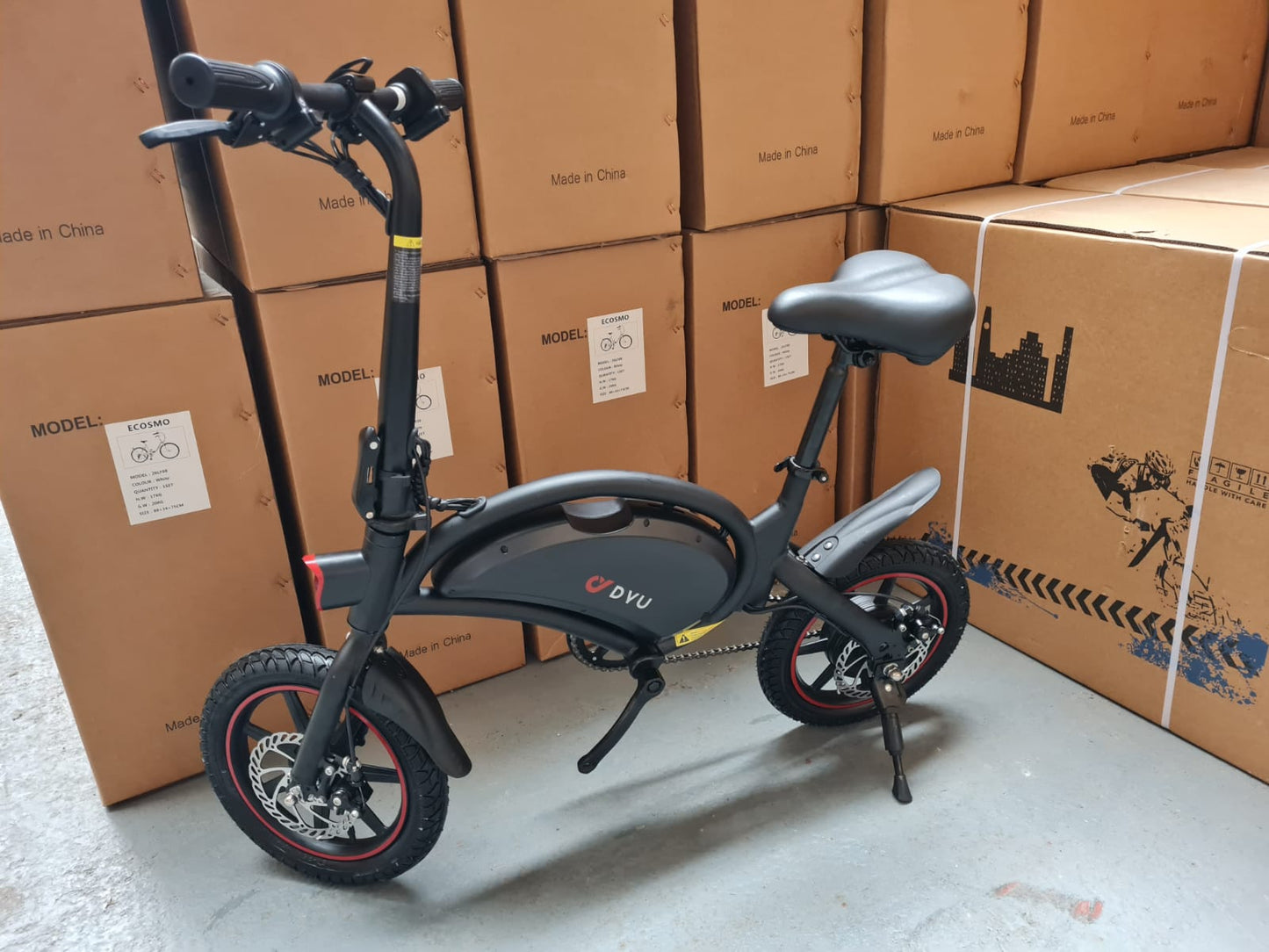 DYU 14 inch Electric Bike , Commuting E-Bike/Scooter，Dual Disc,250W Motor, 36V 10Ah-D3F Display