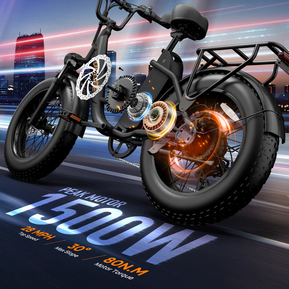 20" All-Terrain 4.0" Fat Tyre City Bike 750W,48V 15.6Ah,7 SP Front Suspension-E20 pro Display Model