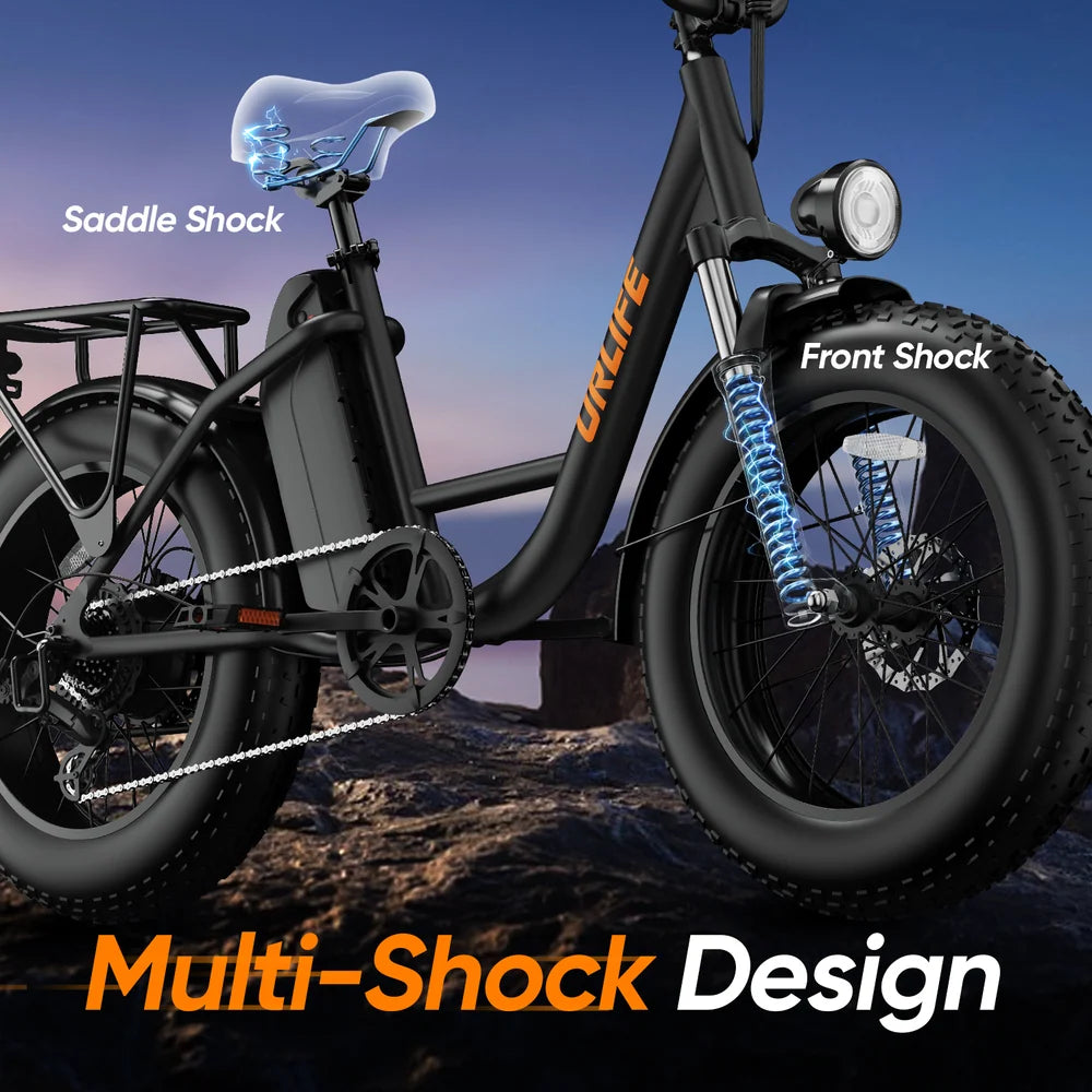 20" All-Terrain 4.0" Fat Tyre City Bike 750W,48V 15.6Ah,7 SP Front Suspension-E20 pro Display Model