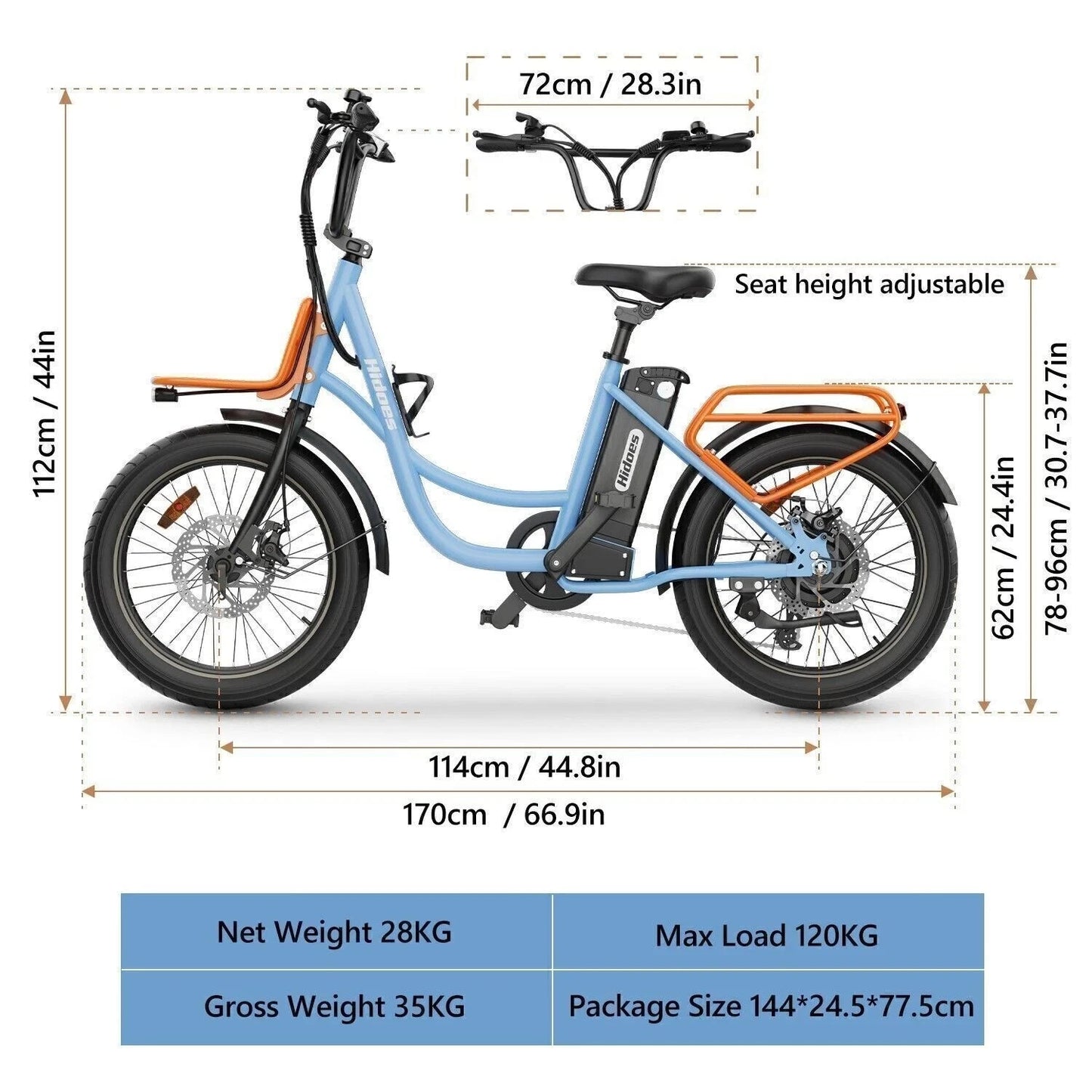 20 x 3" Fat Tire Folding Electric Bike 36V13AH City E-Bike 25km/h Commuter 35KM-HC6