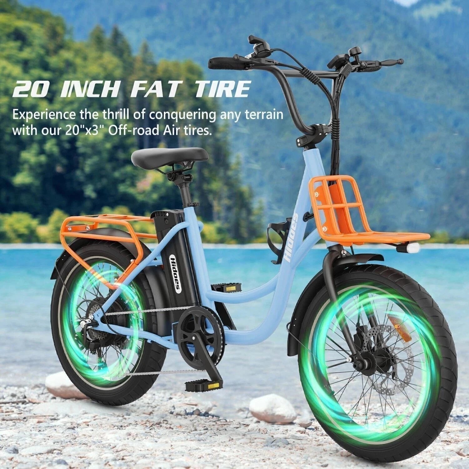 20 x 3" Fat Tire Folding Electric Bike 36V13AH City E-Bike 25km/h Commuter 35KM-HC6