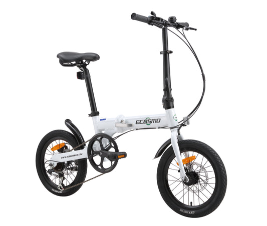 Ecosmo 16 inch Alloy Foldable City Bike – White 16AF02W