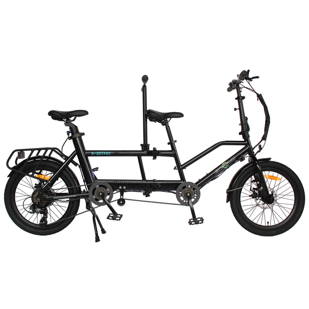 Folding Electric Tandem Bike - Black