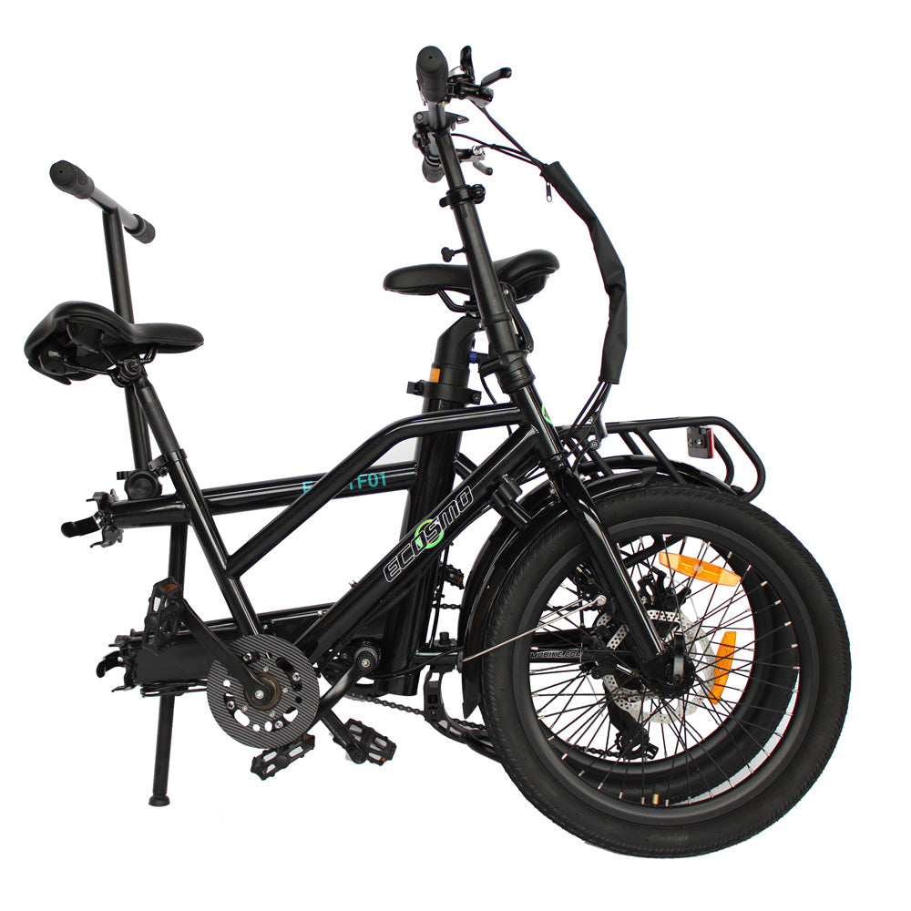 Folding Electric Tandem Bike - Black
