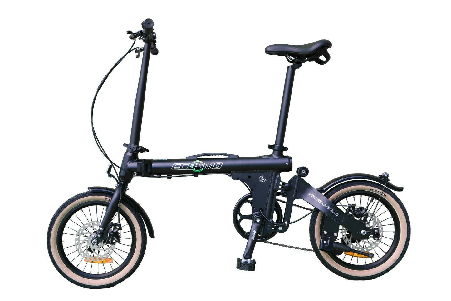16″ Wheel Lightweight Alloy Folding Bicycle Dual Disc – Black