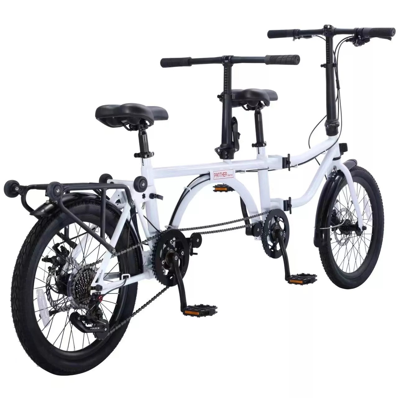Ecosmo 20 Wheel New 4 Way Folding Steel Tandem Bicycle Bike 7 Speeds